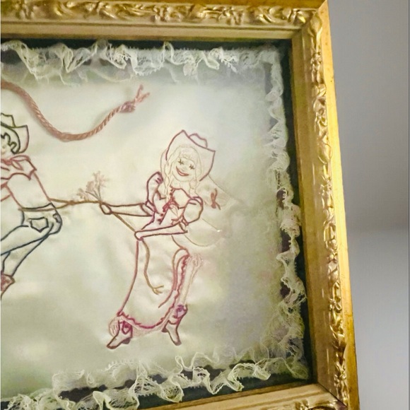 Vintage “Great Catch” Needlepoint Shadow Box - Picture 3 of 7